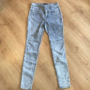 High wasted acid wash skinny jeans